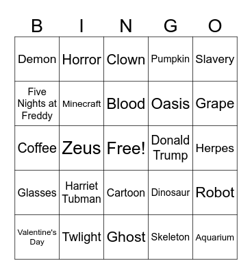 Infinite Craft Race Bingo Card
