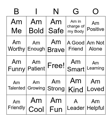 I Bingo Card