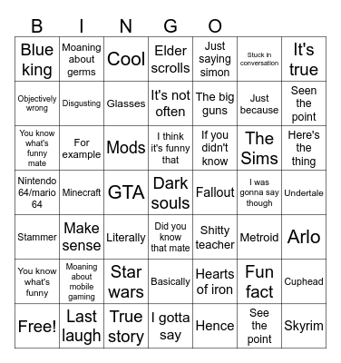 Mister seconds bingo v2 Bingo Card