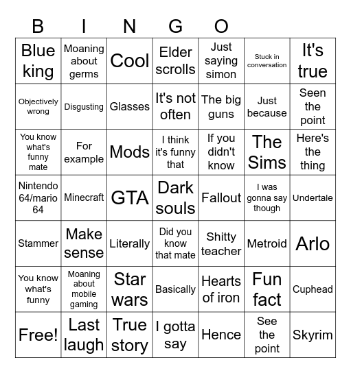 Mister seconds bingo v2 Bingo Card