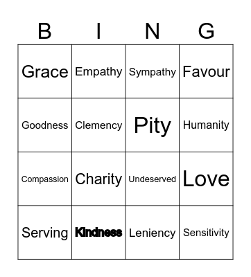 MERCY! Bingo Card