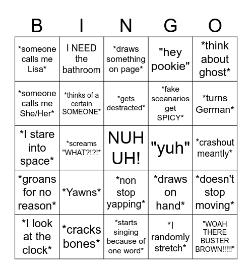 BINGO ABOUT ME! Bingo Card
