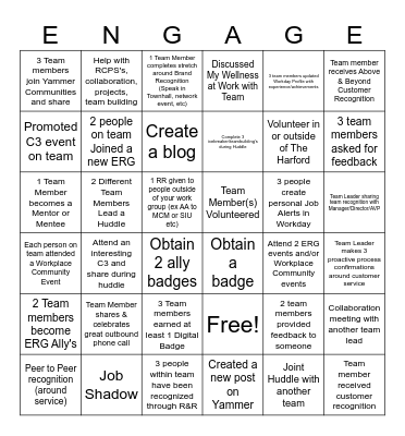 ENGAGE BINGO Card