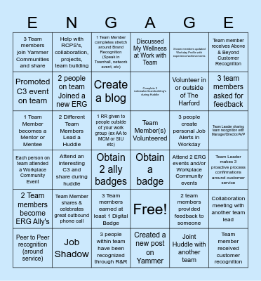 ENGAGE BINGO Card