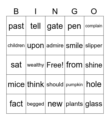 Old Tale, New Twist Bingo Card