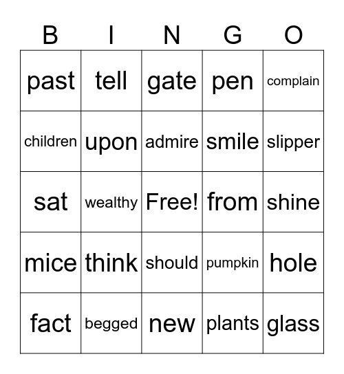 Old Tale, New Twist Bingo Card