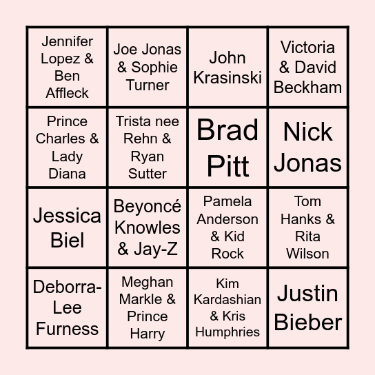 Taylor-Made BINGO (Marriage Edition) Bingo Card