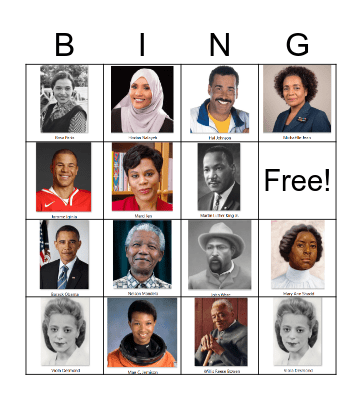 Black history month Bingo Card