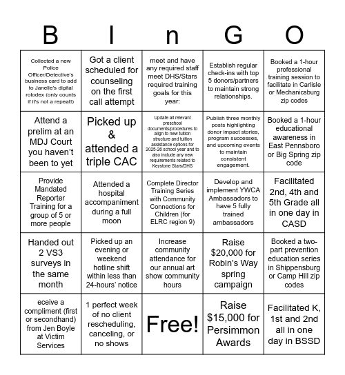 YWCACCC BINGO Card