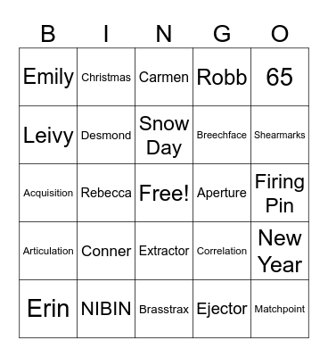 Group 65 Bingo Card