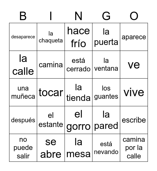 Alma Bingo Card