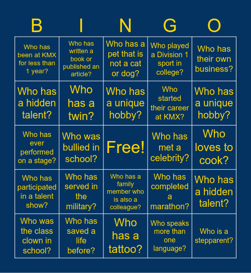 Common Ground Bingo Card
