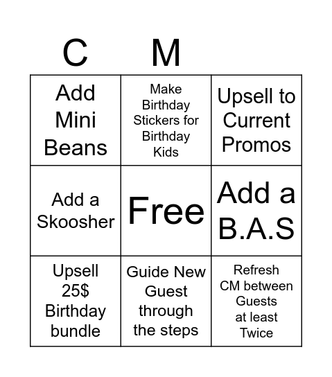 BABW Bingo Card