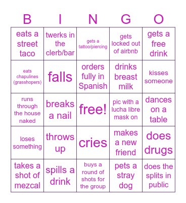 Lauren's bach! Bingo Card