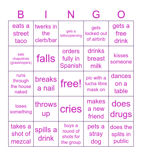 Lauren's bach! Bingo Card