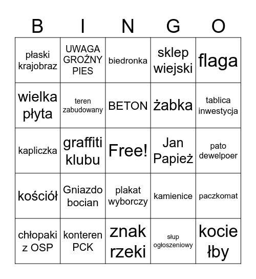 Polska lore Bingo Card