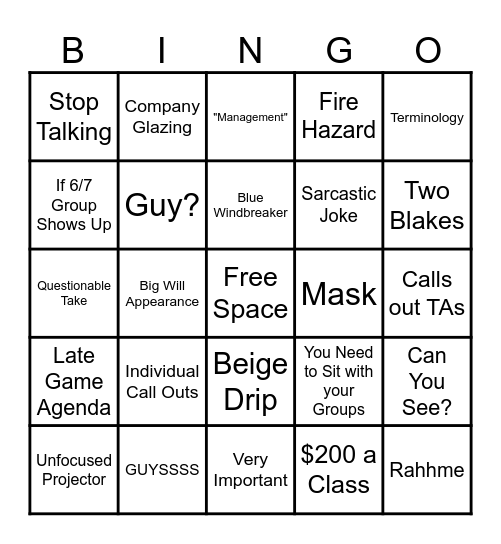 Pappy Subhas Bingo Card