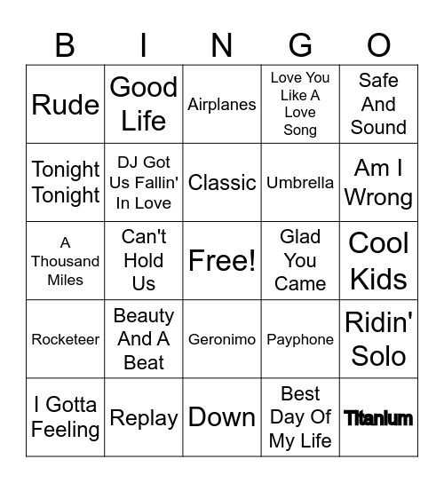 2010s Throwbacks Bingo Card