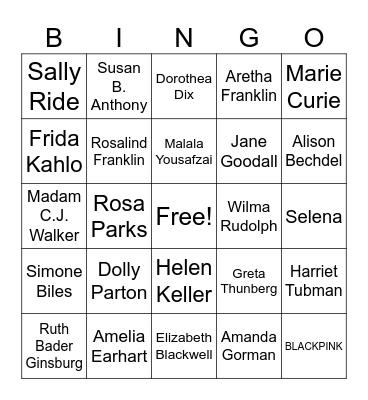 Women's History Month Bingo! Bingo Card