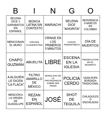 EMILIA PEREZ MANIA Bingo Card