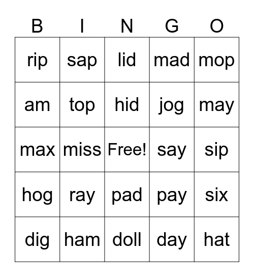 Level 6 Bingo Card
