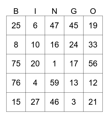 4th Quarter Mentality Bingo Card
