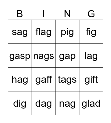 V1, L14 Bingo Card