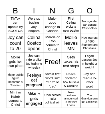 2025 Bingo Card