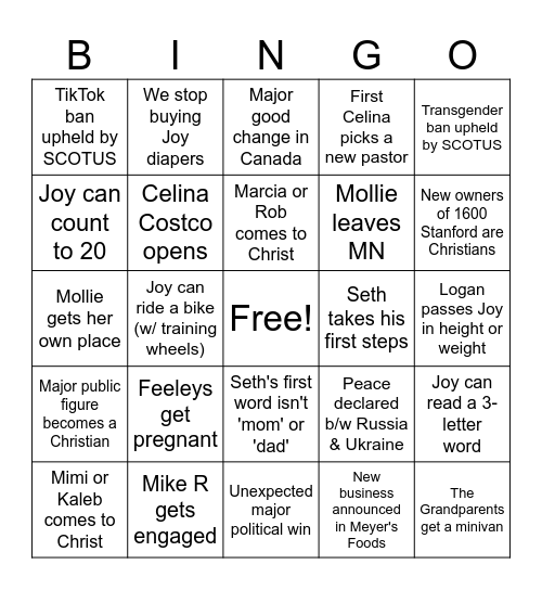 2025 Bingo Card