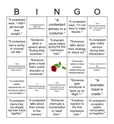 The Laurel - The Bachelor Bingo Card