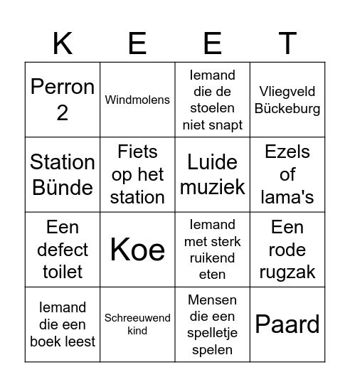 Treinbingo Card