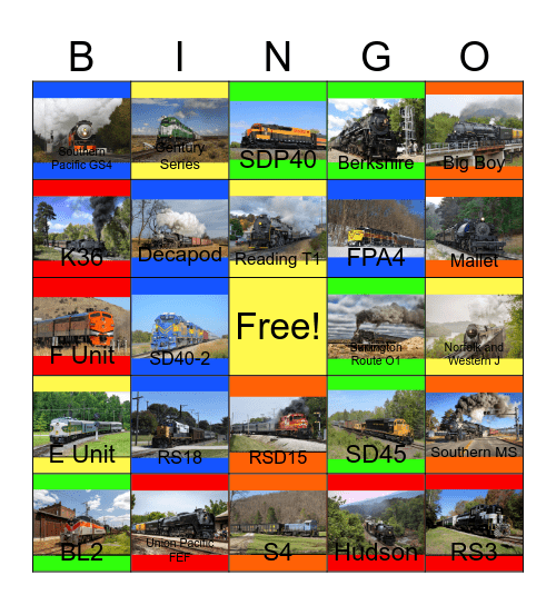 Strongest Locomotives around North America Bingo Card