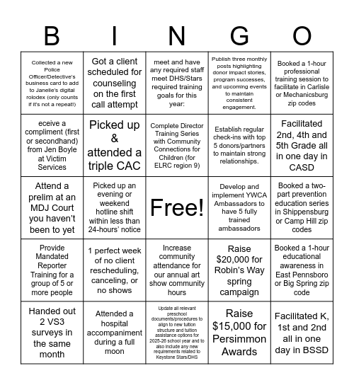 YWCACCC BINGO Card