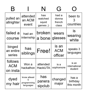ACM Bingo Card