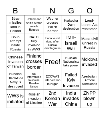2022-2025 Bingo Card