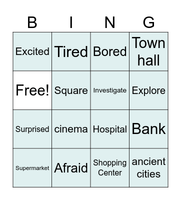 Living in Cities Bingo Card