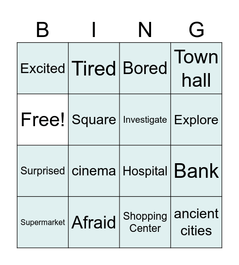 Living in Cities Bingo Card