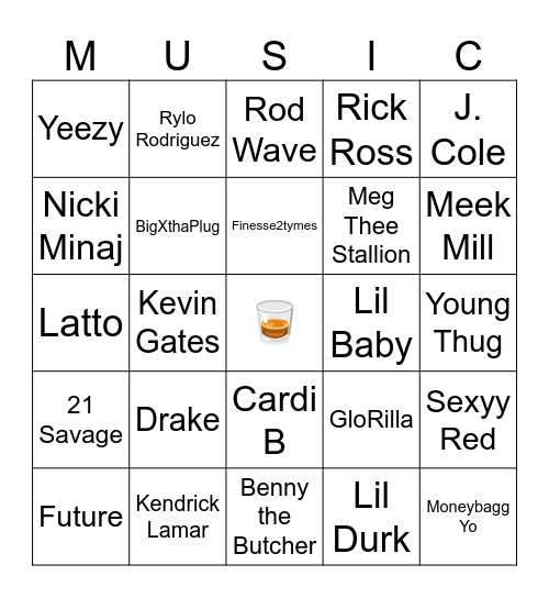 HIP-HOP Bingo Card
