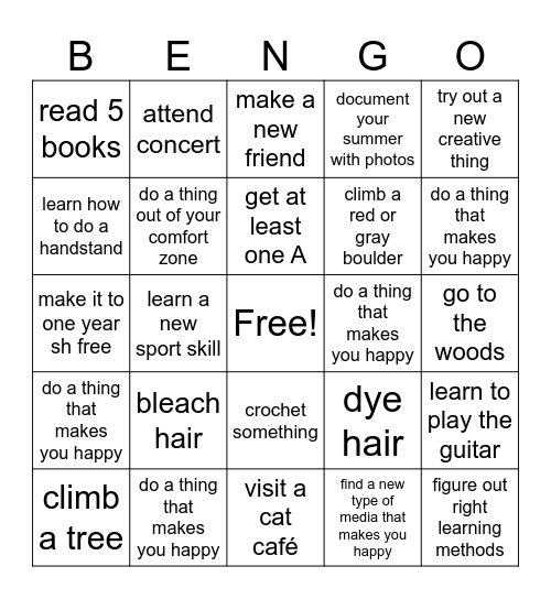 BENGO Bingo Card