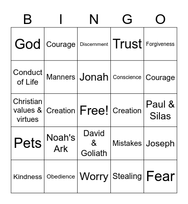 Grace Baptist Reading Challenge - Children Bingo Card