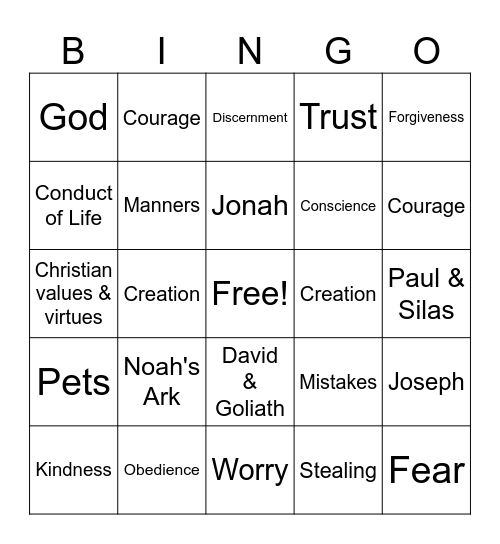 Grace Baptist Reading Challenge - Children Bingo Card