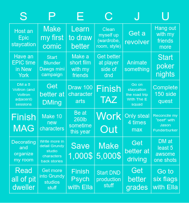 2025 GOALS Bingo Card