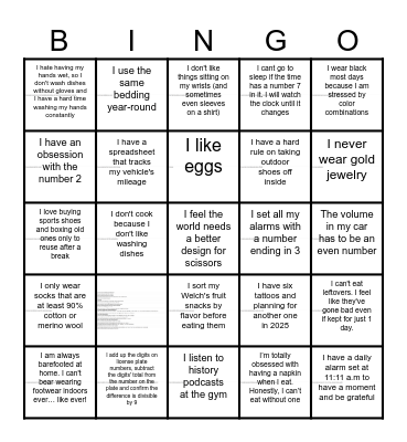 dunn-mundanity Bingo Card
