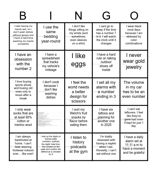 dunn-mundanity Bingo Card
