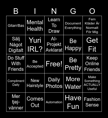 2025 Goals Bingo Card