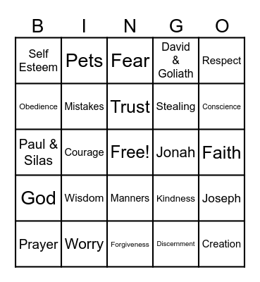 Grace Baptist Reading Challenge - Children Bingo Card