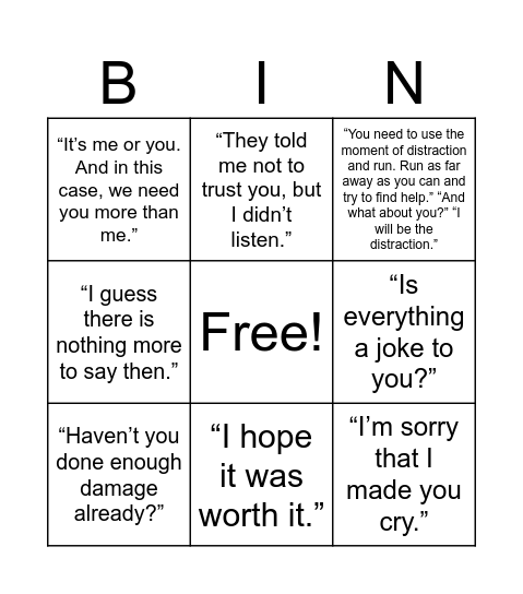 Motivational Bingo Card
