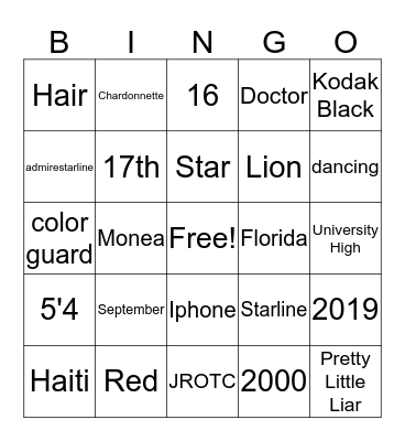 Star Bingo Card