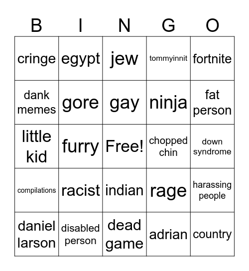 MF BEANS Bingo Card