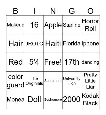 Star Bingo Card